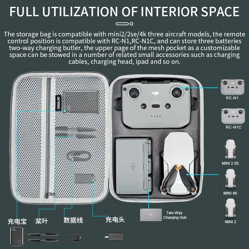 Mini 2 bolso de hombro PU Estu - Drone Carrying Case reseña y precio